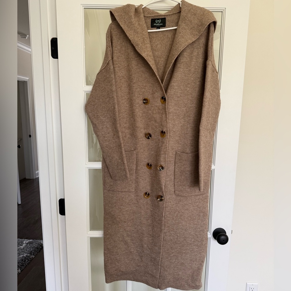 EllandEmm Kensington Brown Hooded Sweater Cardigan Coat
